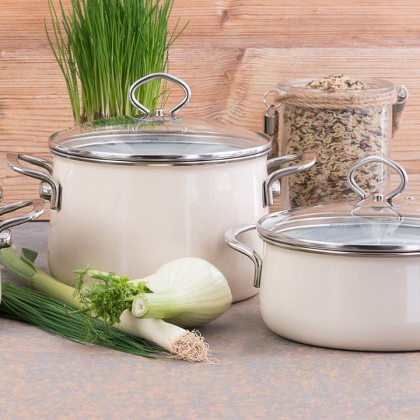 Garnek tradycyjny RIESS Avorio 6,5 l Ø24 cm z pokrywą — do gotowania na kuchence