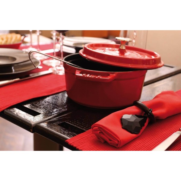 Каструля традиційна Staub La Cocotte кругла, 8.35 л, чавун, червона для готування