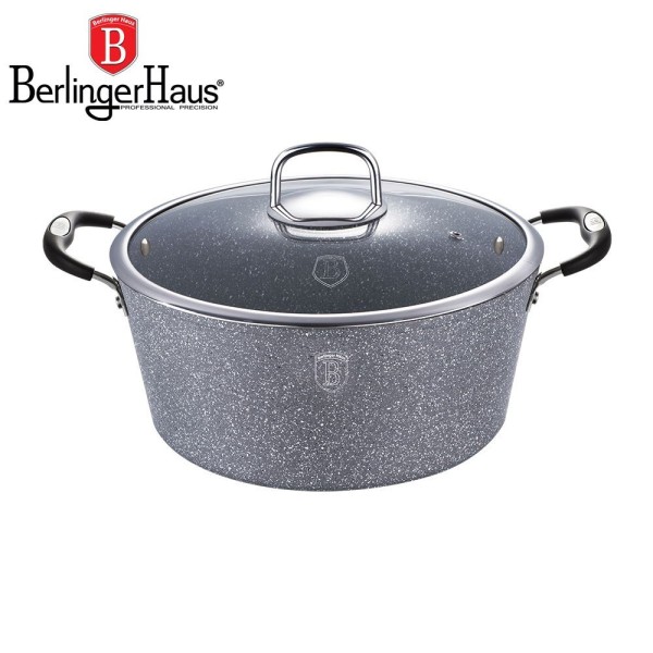 Garnek Berlinger Haus BH-1153-N 6.3L 28cm Stone Touch Szary do gotowania codziennego