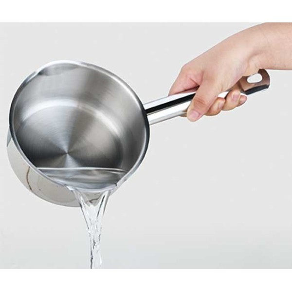 Garnek stalowy KiNGHOFF KH-1126 2.1L 18cm z podwójną wylewką do gotowania i podgrzewania