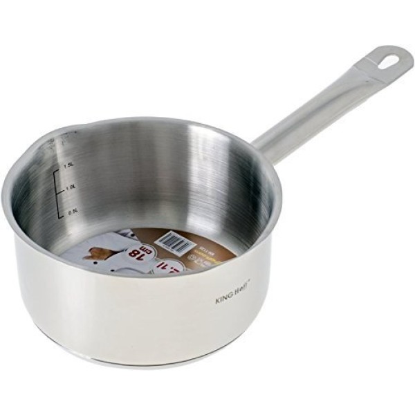 Garnek stalowy KiNGHOFF KH-1126 2.1L 18cm z podwójną wylewką do gotowania i podgrzewania