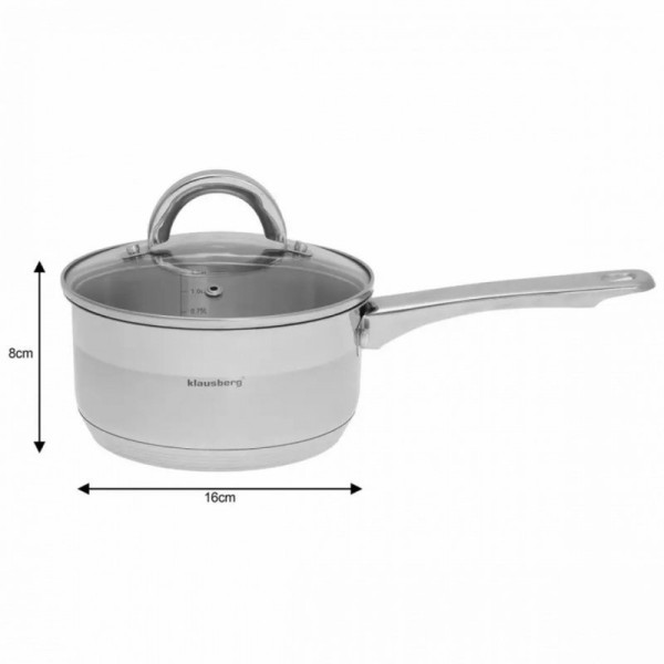 Каструля з кришкою 16 см KLAUSBERG KB-7133 1,5 л