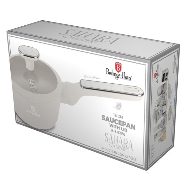 Каструля з кришкою BerlingerHaus Sahara Marble BH-8388 16 см для приготування соусів і гарнірів