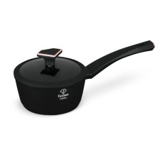 Рондель Fashion TV FTV-0026, кухонний посуд 1,2 л з кришкою, матовий чорний з рожевим золотом