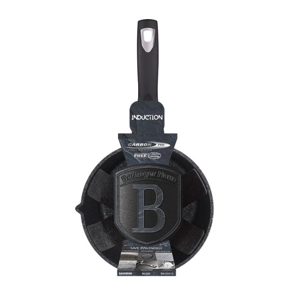 Garnek do gotowania Berlinger Haus Carbon Pro BH-6891 1.2L 16cm z powłoką granitową idealny do przygotowywania zdrowych potraw