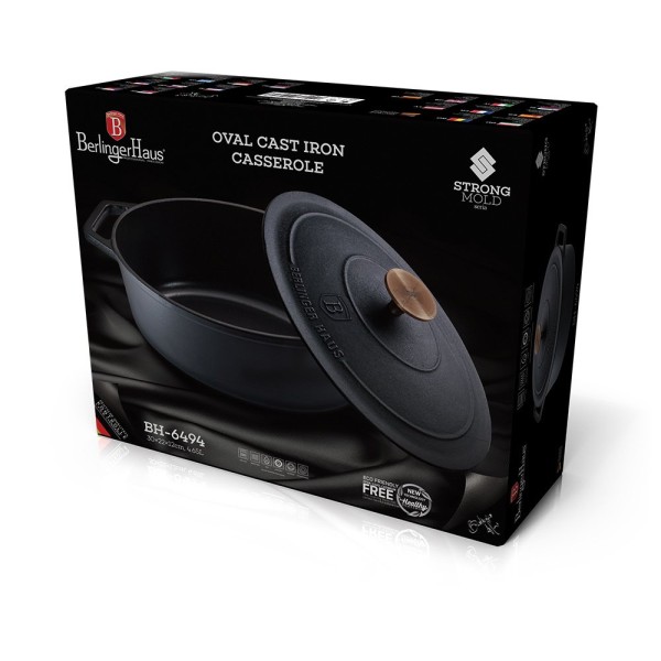 Глибока форма для запікання BerlingerHaus BH-6494 з чавуну 4.6 л для рівномірного приготування