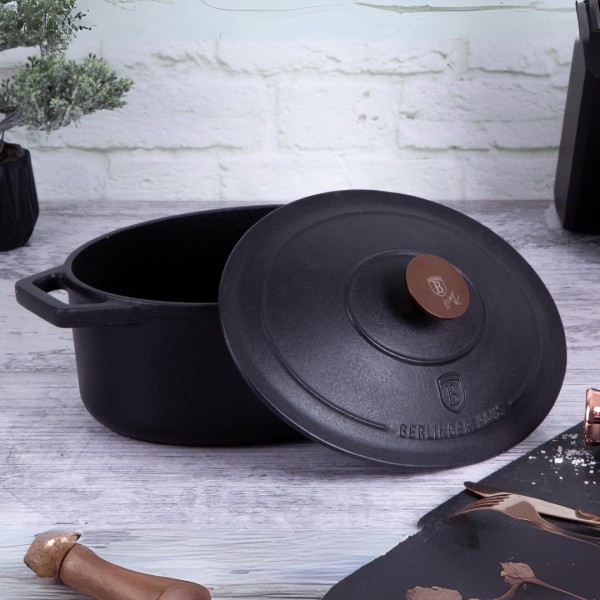 Глибока форма для запікання BerlingerHaus BH-6494 з чавуну 4.6 л для рівномірного приготування