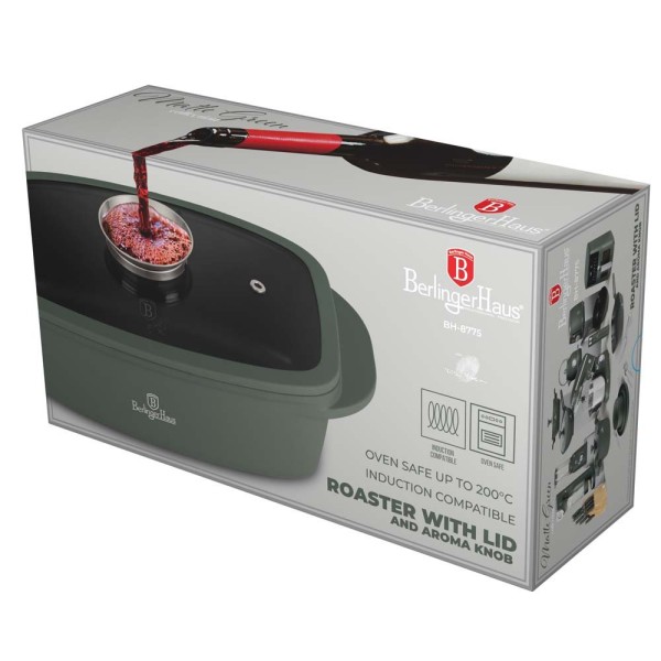 Brytfanna BerlingerHaus Matte Green BH-8775 6L z aromatyzerem do pieczenia