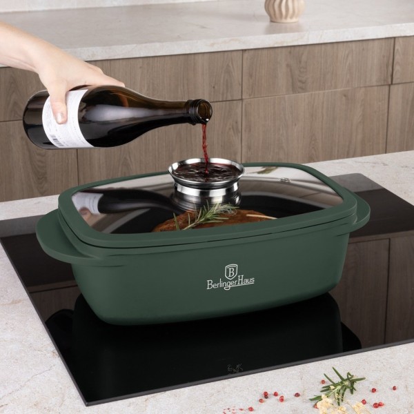 Brytfanna BerlingerHaus Matte Green BH-8775 6L z aromatyzerem do pieczenia