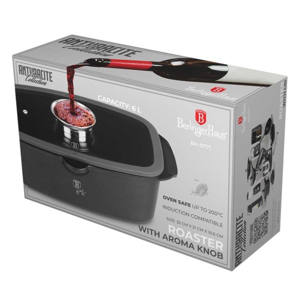 Brytfanna Berlinger Haus BH-8771 Antracyt z aromatyzerem do pieczenia
