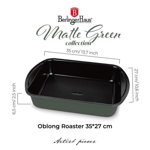Форма для випікання Berlinger Haus Matte Green Collection BH-7912, 35 см - для приготування запіканок та страв