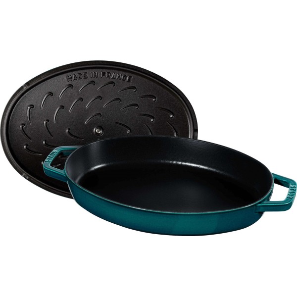 Біртванна Staub Owalna 32 cm, чавунна для запікання риби, морський колір