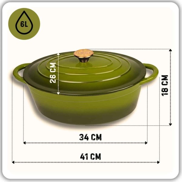 блин для запікання чавунна емальована gęsiarka 6l HAGE (6 л)