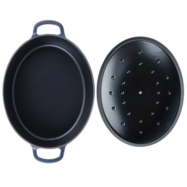 Глибока форма для випікання, LITINA, ORION 127037 гусенниця чавунна емальована 6 л (для духовки)