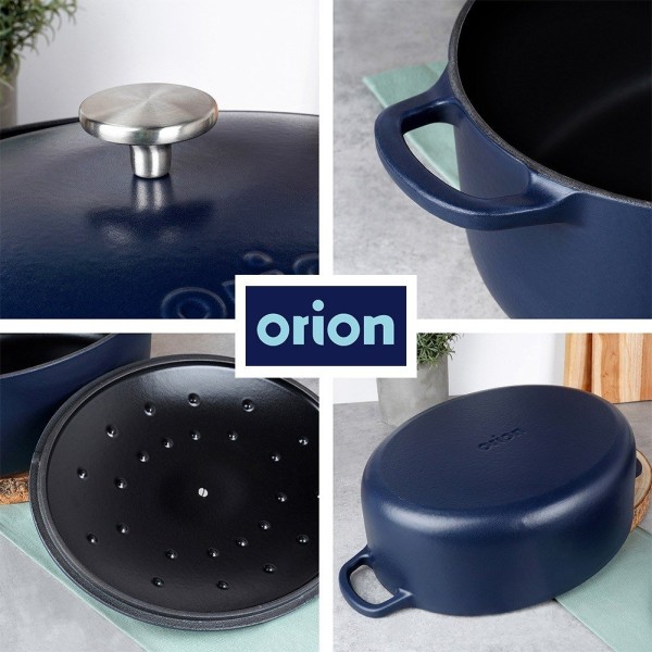 Глибока форма для випікання, LITINA, ORION 127037 гусенниця чавунна емальована 6 л (для духовки)