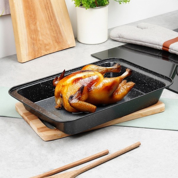 Brytfanna VILDE 279025 — brytfanna do piekarnika 37,5×25,5×5 cm, granitowa