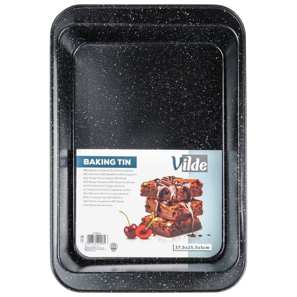 Brytfanna VILDE 279025 — brytfanna do piekarnika 37,5×25,5×5 cm, granitowa
