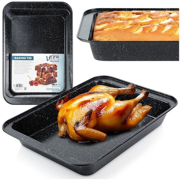 Brytfanna VILDE 279025 — brytfanna do piekarnika 37,5×25,5×5 cm, granitowa