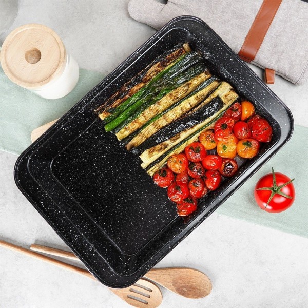 Brytfanna VILDE 279025 — brytfanna do piekarnika 37,5×25,5×5 cm, granitowa