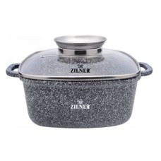 Garnek kwadratowy Brytfanna Zilner ZL-7058 3.5L 22cm szary do gotowania i duszenia