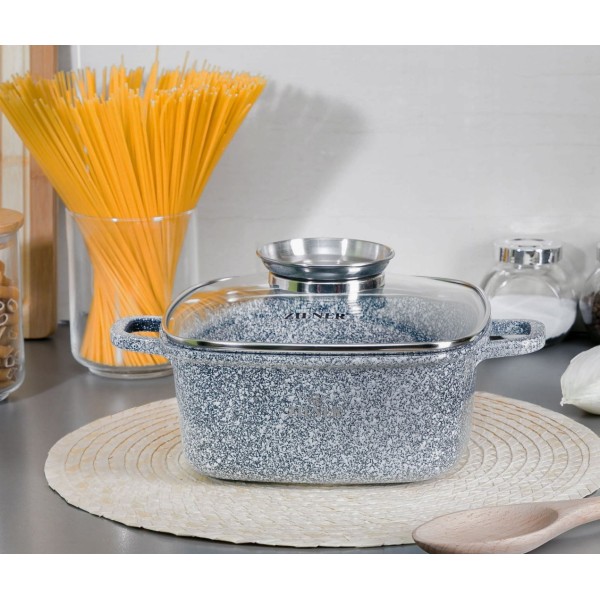 BRYTFANNA GARNEK KWADRATOWY 3.5L 22cm ZILNER GREY ZL-7058
