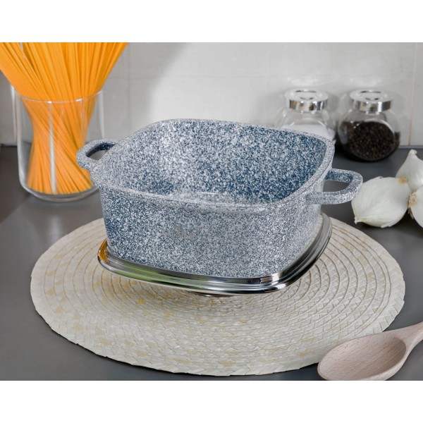 BRYTFANNA GARNEK KWADRATOWY 3.5L 22cm ZILNER GREY ZL-7058