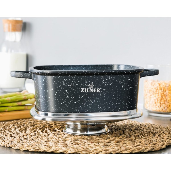 Каструля-бритфанна Zilner ZL-9011 з мармуровим покриттям 5,4 л для кухонного використання 26 см