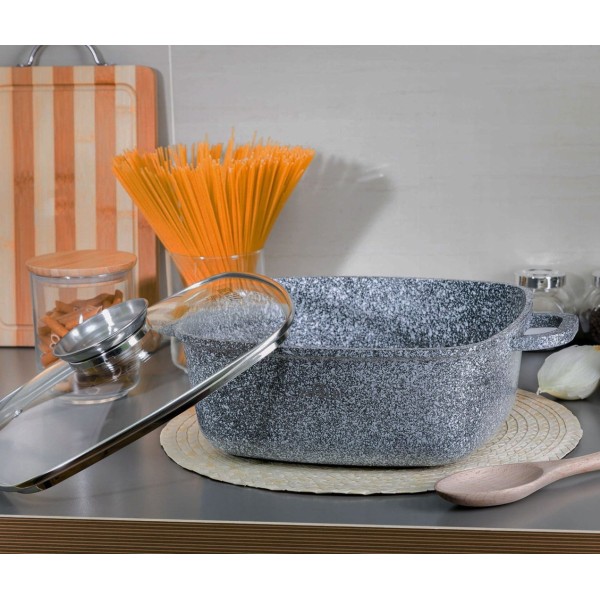 Garnek kwadratowy Zilner ZL-7059 5.5L 26cm Brytfanna do pieczenia i duszenia w kuchni