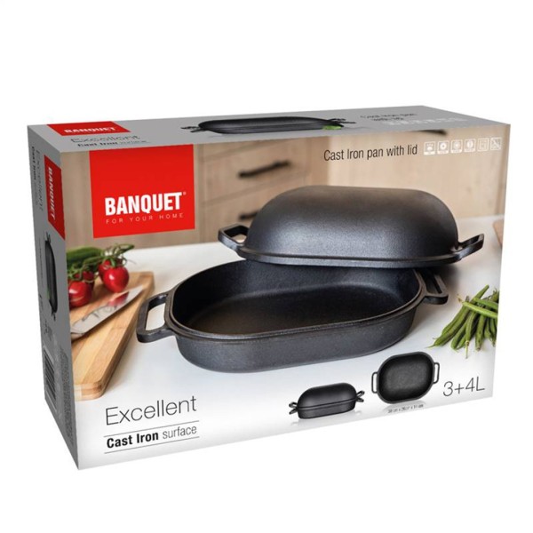 Brytfanna żeliwna BANQUET 39cm (pojemność 3+4 l)