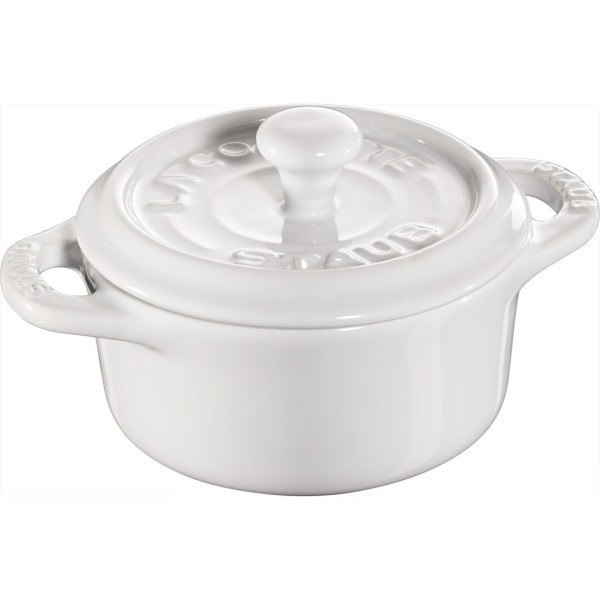 Каструля Staub Mini cocotte кругла 200 мл, біла для подачі та сервування страв