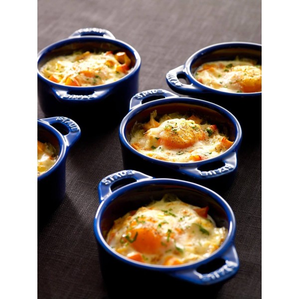 Каструля Staub Mini Cocotte, 200 мл, кругла, синя для приготування та сервірування