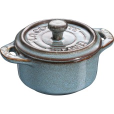 Гарячий посуд Staub Mini cocotte кругла 200 мл, античний бірюзовий – для приготування порційних страв