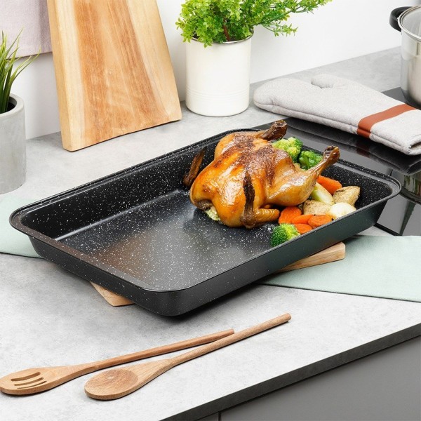 Brytfanna VILDE 279026 — brytfanna do piekarnika 47,5×32×5,5 cm, granitowa