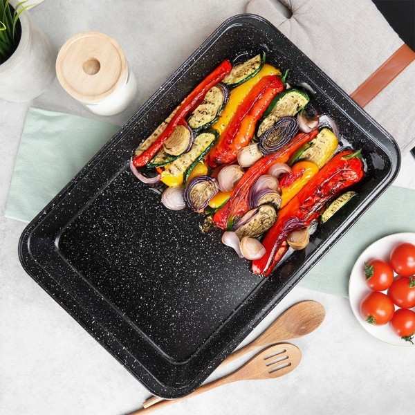 Brytfanna VILDE 279026 — brytfanna do piekarnika 47,5×32×5,5 cm, granitowa