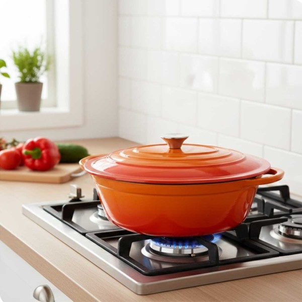 Чавунна емальована гуска для запікання HAGE ORANGE 6L (6 л)