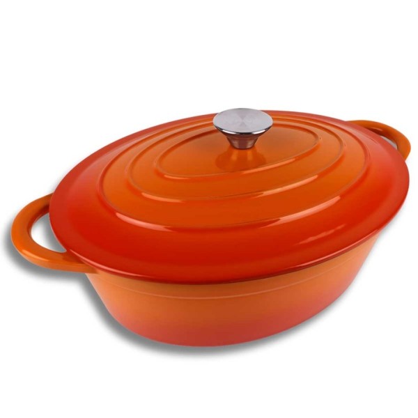 Чавунна емальована гуска для запікання HAGE ORANGE 6L (6 л)
