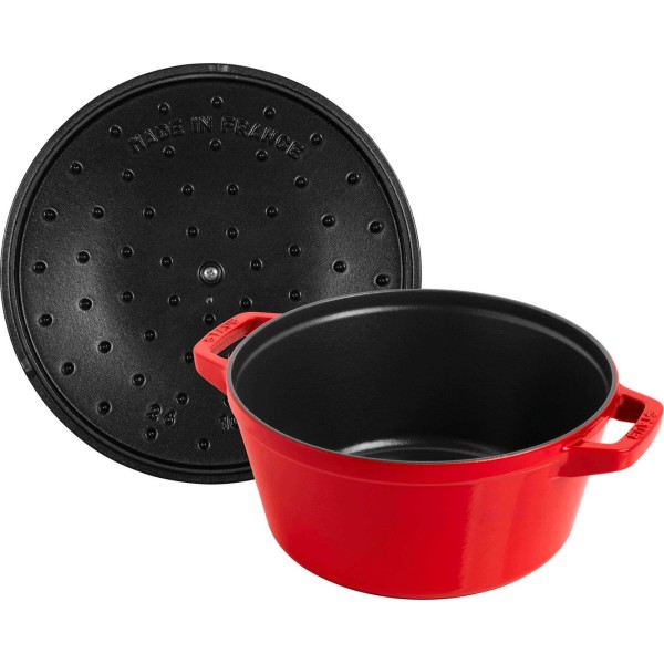Brytfanna Staub zestaw 2 naczyń 24 cm z pokrywką czerwona