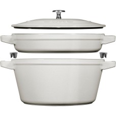 Brytfanna Staub 24 cm zestaw 2 naczyń z pokrywką truflowy
