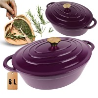 Эмалірована чавунна бріфтанна гусникова HAGE EGGPLANT (6 л)