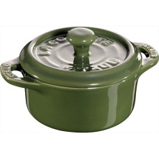 Каструля Staub Mini cocotte, 200 мл, кругла, зелена для подачі та приготування невеликих порцій