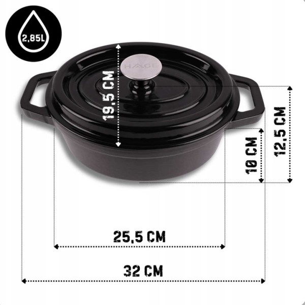 Brytfanna emaliowana żeliwna HAGE (2,85 l)