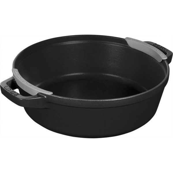 Brytfanna Staub zestaw 3 naczyń z pokrywką 24 cm czarna do gotowania