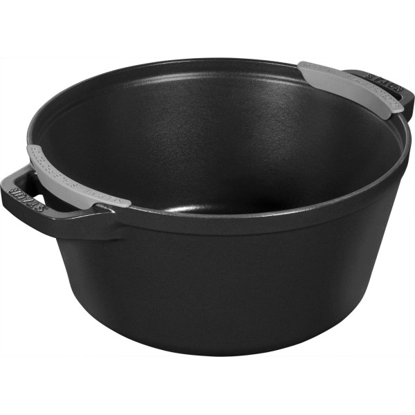 Brytfanna Staub zestaw 3 naczyń z pokrywką 24 cm czarna do gotowania