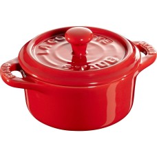Гарний кухонний горщик Staub Mini Cocotte круглий 200 мл, червоний – для приготування порційних страв