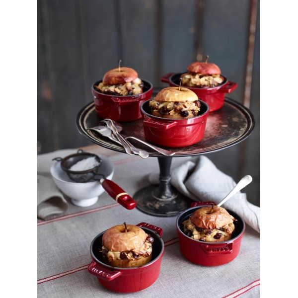 Гарний кухонний горщик Staub Mini Cocotte круглий 200 мл, червоний – для приготування порційних страв