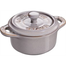 Каструля Staub Mini cocotte 200 мл кругла, античний сірий для подачі та готування невеликих страв