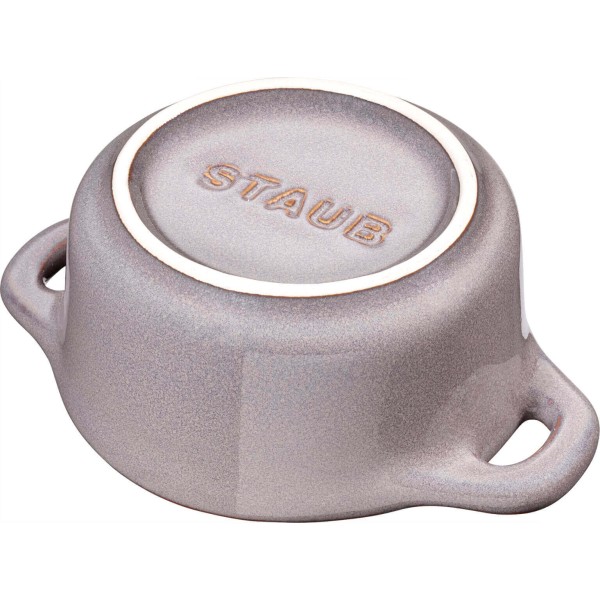 Mini brytfanna Staub Gift Giving okrągła 200 ml, antyczny szary