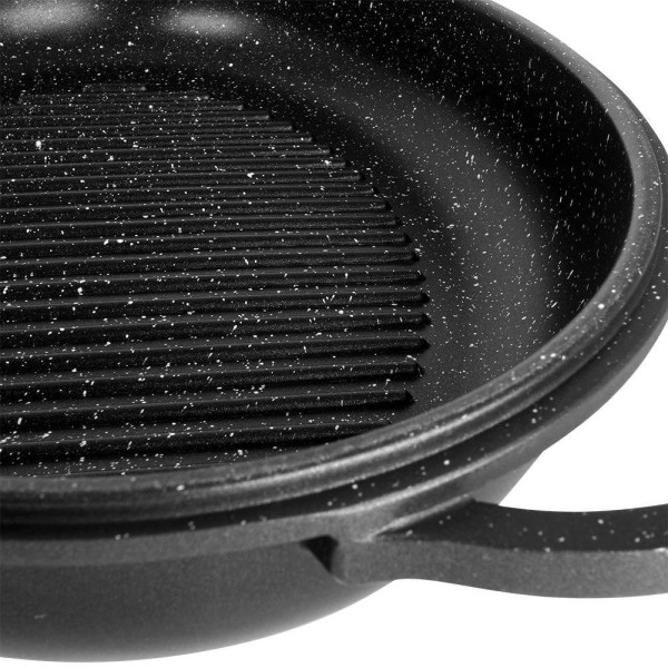 Brytfanna z pokrywą, ORION GRANDE 127029 — gęsiarka 2w1 do piekarnika granitowa 10L (43x28cm)