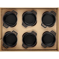 Zestaw garnków Brytfanna Staub La Cocotte 6 mini cocotte 10 cm czarny