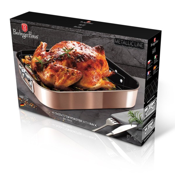 Brytfanna Berlinger Haus BH-7845 z rusztem do pieczenia w piekarniku